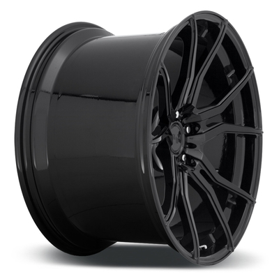 কাস্টম ফিনিশ ISO 9001 Monoblock নকল চাকার গ্লস কালো